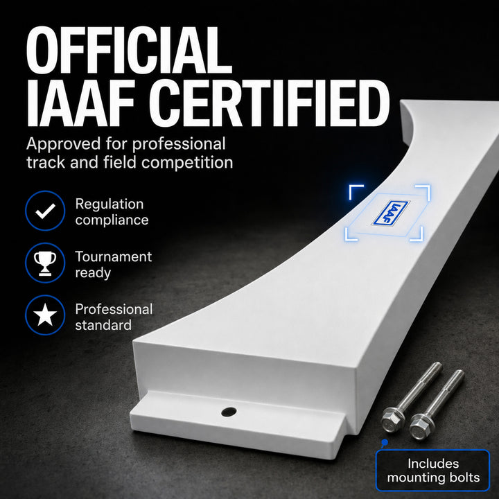 Aluminum Level Pad Shot Put Toe Board, IAAF Certified 4 Inch High Board for Level Circle Pads, Durable &amp; Reliable for Throwing Events, Competition Grade Shot Put Stop Board for Professional Use