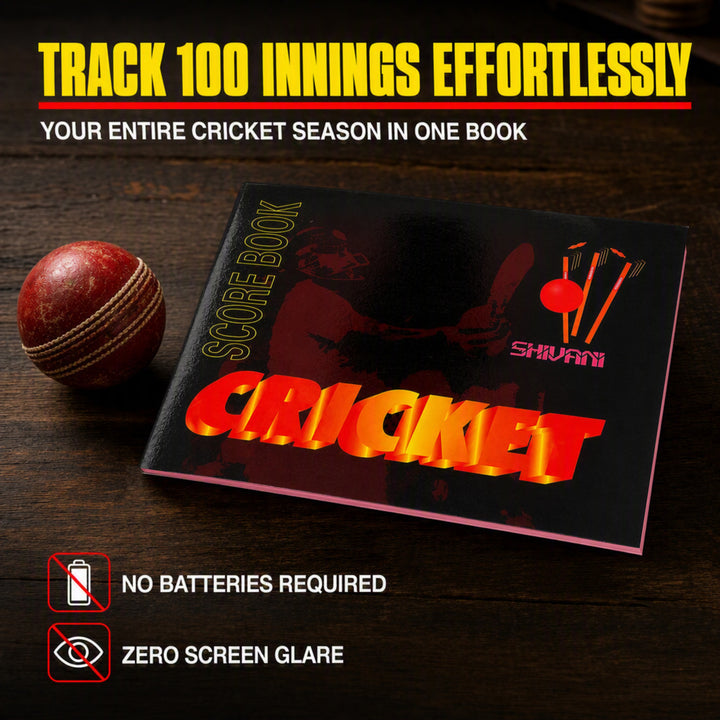Amber Fight Gear Cricket Scorebook Logging 100 Innings for Comprehensive Game Records and Seasonal Progress Tracking