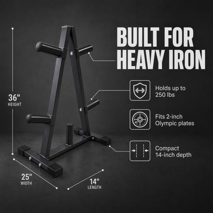 Ultimate Gym Storage Solution: Olympic 2 Plate Weight Rack - Organize, Stabilize, and Maximize Your Home Workouts