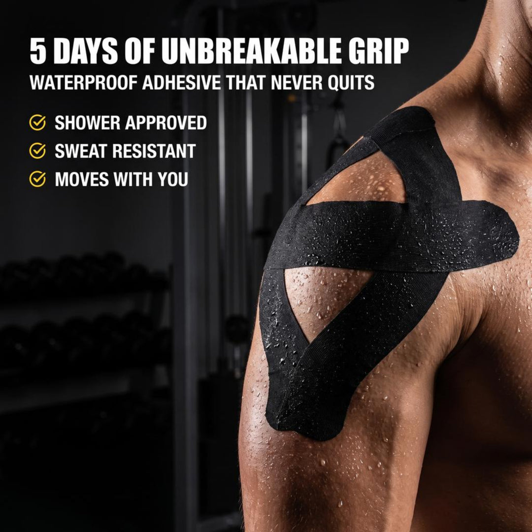 Ultimate Performance Kinesiology Tape: Support, Stabilize, and Recover Best for Athletes and Rehabilitation, 2" x 16ft Black