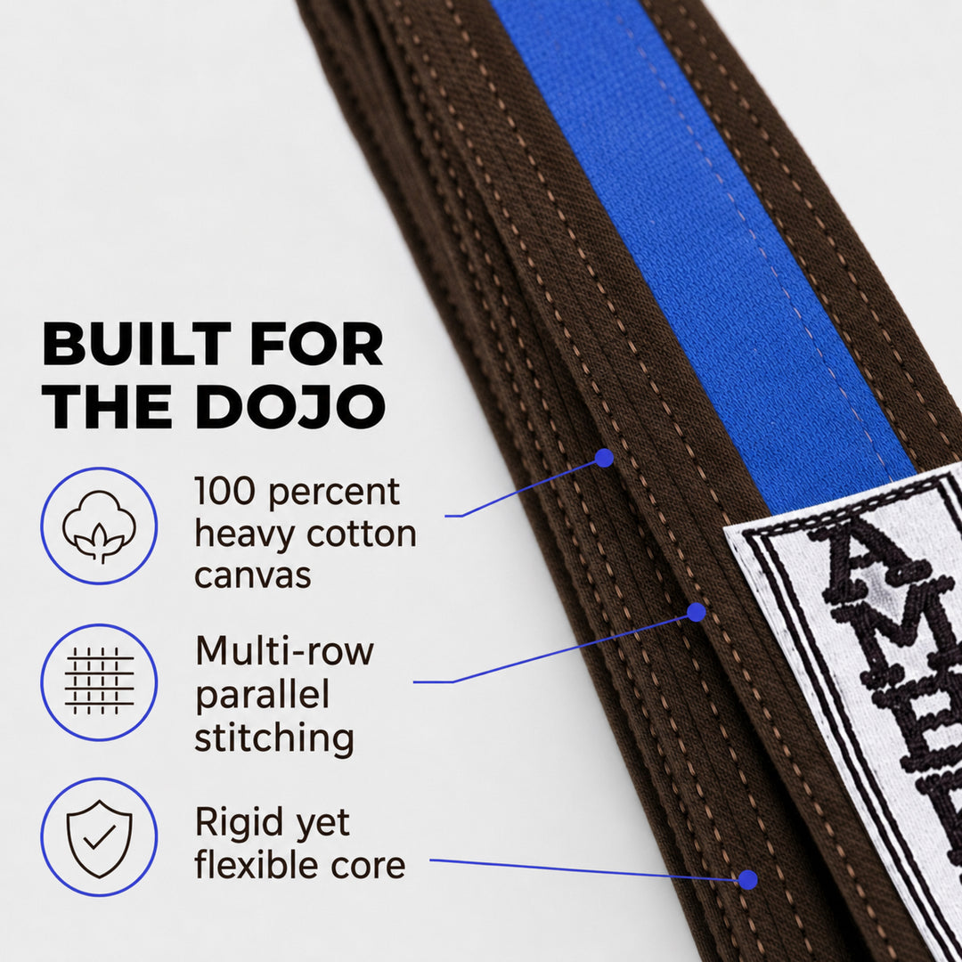 Amber Fight Gear Premium Karate Belt, 100 percent Cotton Canvas Martial Arts Belt for Karate