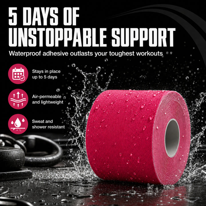 Ultimate Performance Kinesiology Tape: Support, Stabilize, and Recover Best for Athletes and Rehabilitation, 2" x 16ft Pink