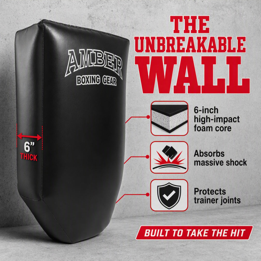 Amber Fight Gear Thai PowerKick Shield - A Revolutionary Training Companion for Perfecting Kicks for Boxing, Mauy Thai and Other Martial Arts
