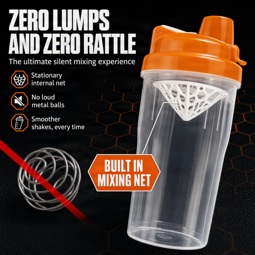 Amber Fight Gear Mini Shaker Glass Protein Bottle, Leak-Proof, Reusable