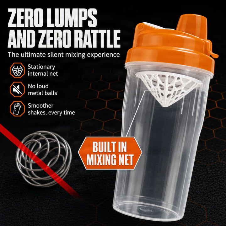 Amber Fight Gear Mini Shaker Glass Protein Bottle, Leak-Proof, Reusable