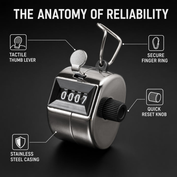 Tally Counter Handheld, Mechanical Clicker with Finger Ring for Boxing, Track, Golf, Soccer, Walking, Carrom, and More Activities