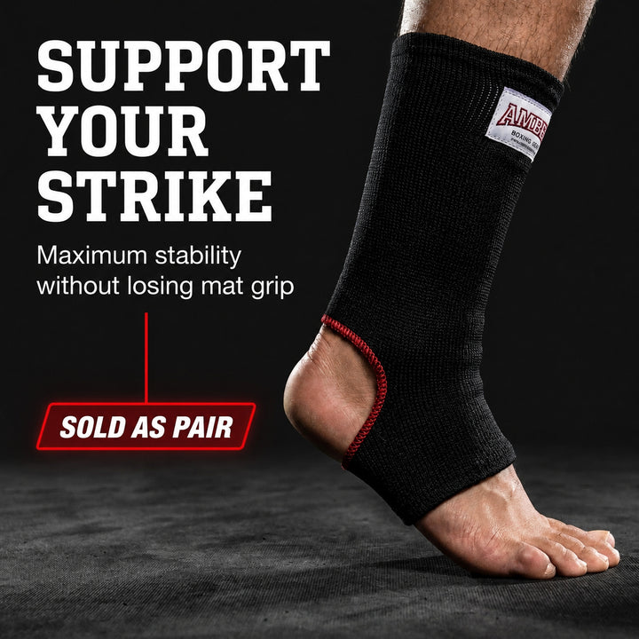 Amber Fight Gear Nylon Ankle Wraps Open Heel Design for Superior Support and Comfort