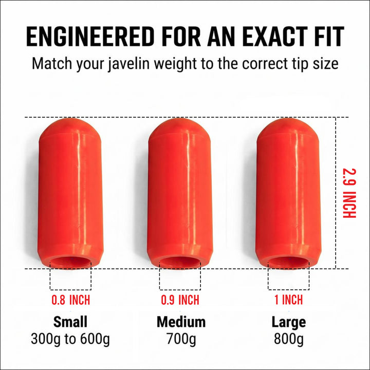 Amber Fight Gear Track and Field Training Throws Rubber Javelin Replacement Tip Red Large