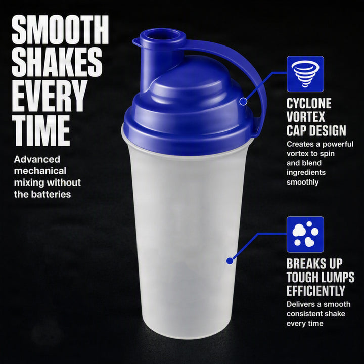 Amber Fight Gear Shaker Bottle with Cyclone Cap - BPA-Free, Durable, Leak-Proof, Easy Clean, Portable Protein Mixer for Gym, Sports, Supplements - Blue