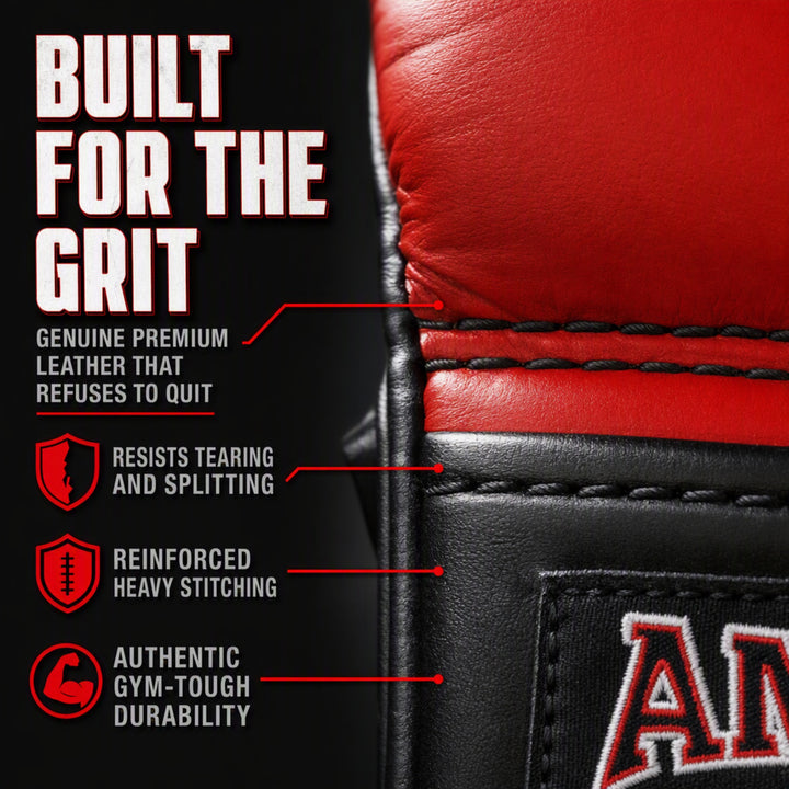 MMA Safety Training Gloves, Premium Leather, Shock Absorbing Foam, Adjustable Closure, Durable &amp; Comfortable for Sparring, Bag Work &amp; MMA Workouts, Blue, Small