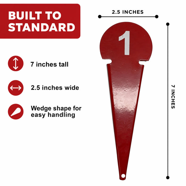 Durable Discus &amp; Shot Put Markers (Set of 10) Essential Track and Field Equipment, Spiked Tips for Secure Placement, High Visibility, Robust Metal Construction for Competitions and Training