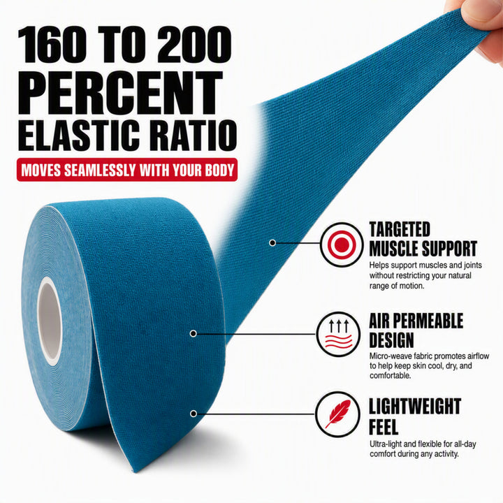Ultimate Performance Kinesiology Tape: Support, Stabilize, and Recover Best for Athletes and Rehabilitation, 2" x 16ft Blue