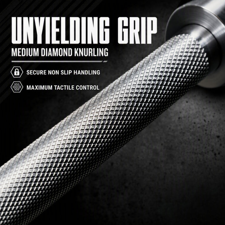 Olympic 60-Inch Barbell, 300 Lbs. Capacity, Chrome Plated, 60-Inch Weightlifting Bar with Medium Knurling &amp; Rotating Sleeves, Strength Training, Home Gym, Powerlifting