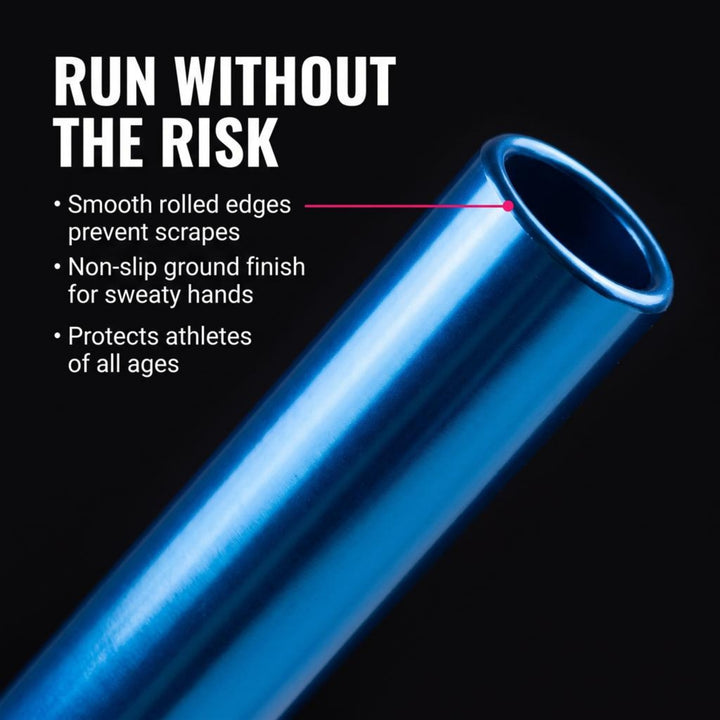 Aluminum Relay Baton Get The Winning Edge with Our Official Size, Lightweight, and Safe, Blue Pack of 2