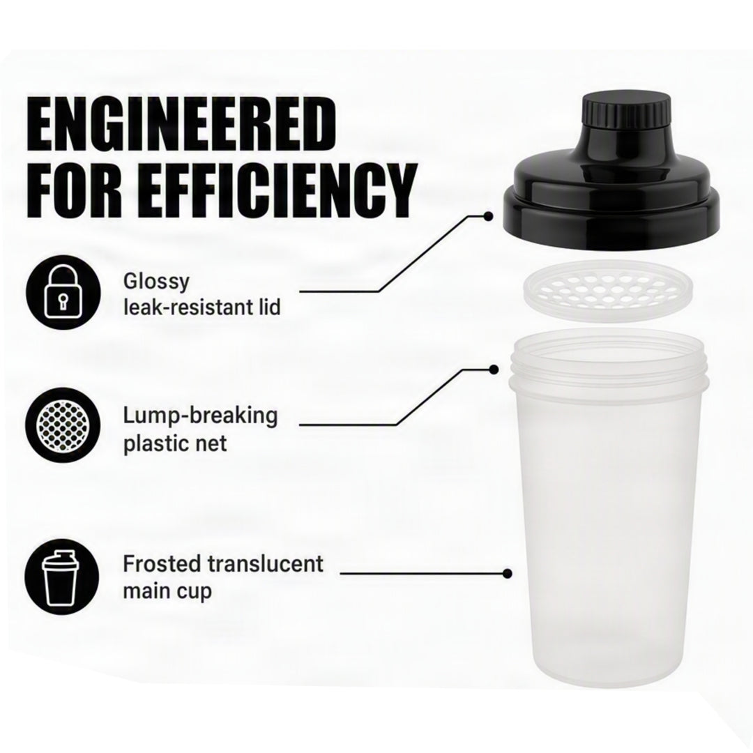 Amber Fight Gear The Ultimate Shaker With Cap No. 4, Smooth Supplement Mixing, Convenient Storage, Efficient Lump-Breaking Net, and Durable Design, Black