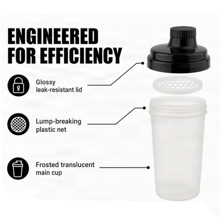 Amber Fight Gear The Ultimate Shaker With Cap No. 4, Smooth Supplement Mixing, Convenient Storage, Efficient Lump-Breaking Net, and Durable Design, Black