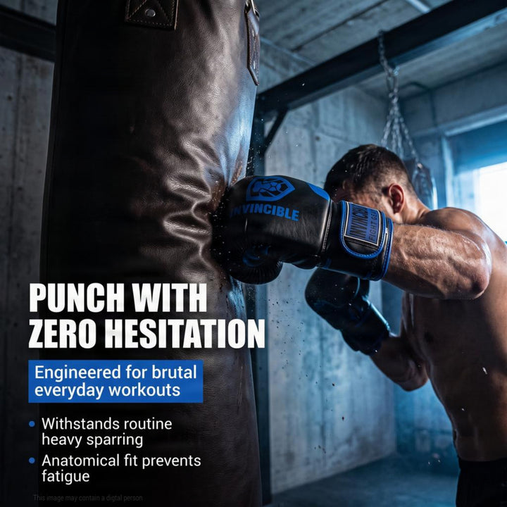 Invincible Fight Gear Standard Toughtek Hook &amp; Loop Training Boxing Gloves