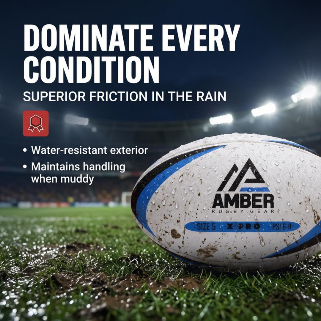 Competition Rugby Ball with Superior Grip and Balanced Weight for Match-Play and Training