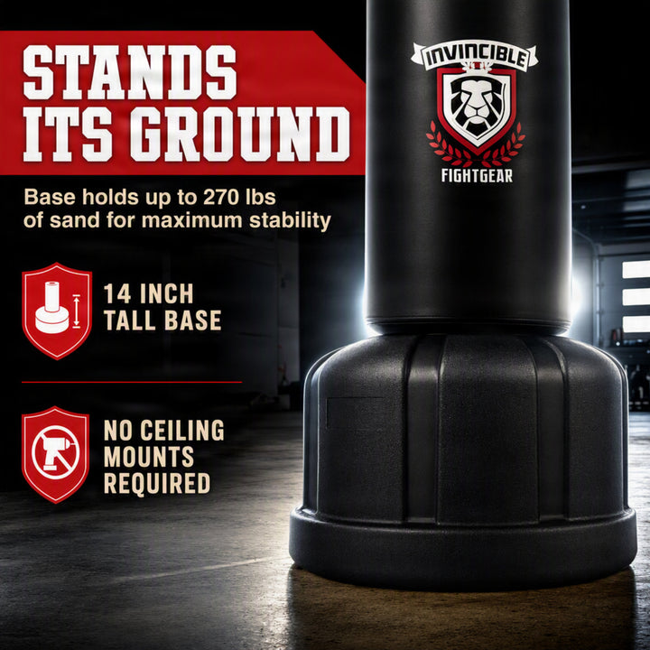 Premium Freestanding Heavy-Duty Boxing Punching Bag for Adults &amp; Kids - Solid Base Kickboxing Bag for Home or Gym Training