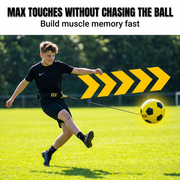 Amber Fight Gear Soccer Football Kick Throw Solo Trainer Practice Training Aide with Adjustable Waist Belt - Fits Ball Size 3, 4, and 5
