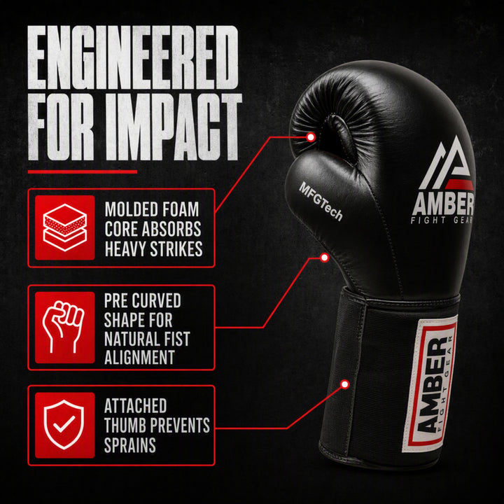 MFG Professional Hook and Loop Leather Training Boxing Gloves MMA Kickboxing Training Sparring Punching Bag Gloves Black