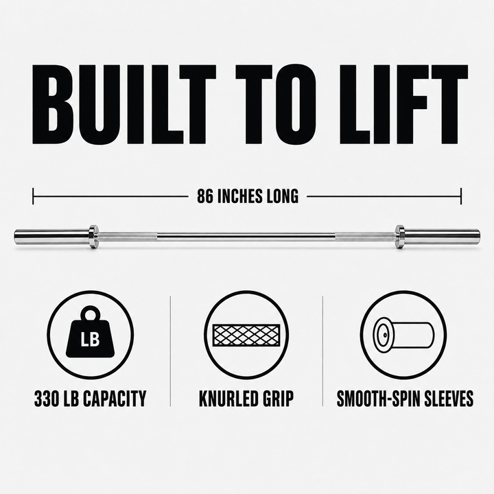 Amber Fight Gear 86 Inch Alloy Steel Weightlifting Barbell Bar