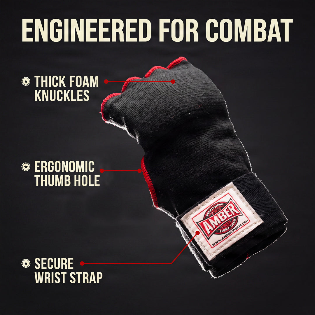 Amber Fight Gear Rapid Elastic Hand Wraps for Boxing, MMA, Muay Thai, Kickboxing - Enhanced Wrist &amp; Knuckle Protection - Ideal for Men &amp; Women