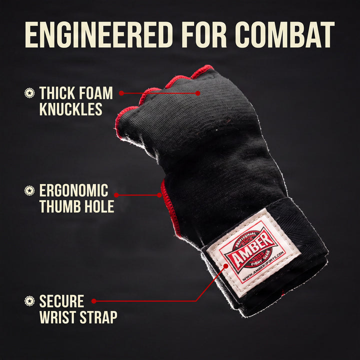 Amber Fight Gear Rapid Elastic Hand Wraps for Boxing, MMA, Muay Thai, Kickboxing - Enhanced Wrist &amp; Knuckle Protection - Ideal for Men &amp; Women
