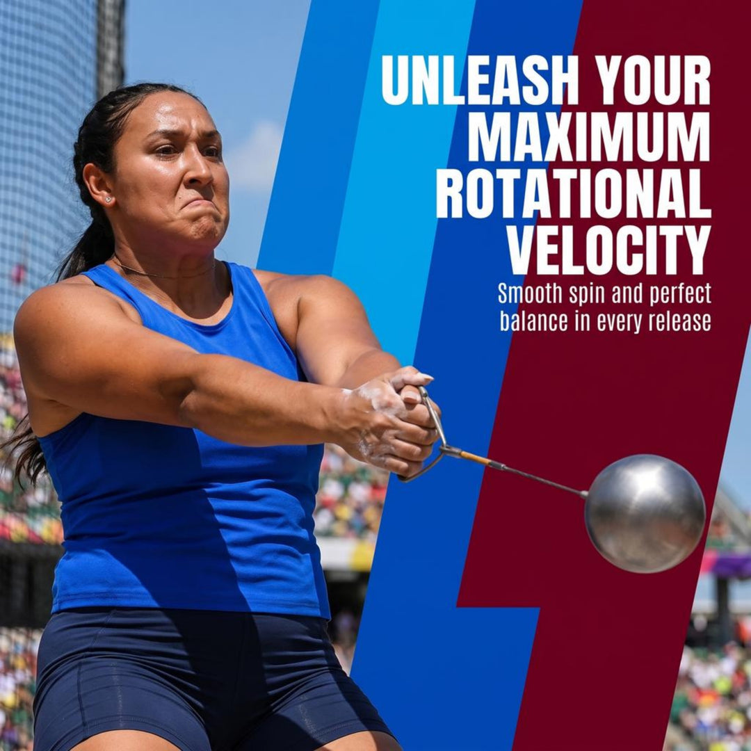 Precision Stainless Steel Hammer, IAAF Certified for Optimal Performance, Featuring High-Speed Motion Swivel, Durable Wire, Lightweight Aluminum Handle, Ideal for Training and Competitions, 16lb/110mm