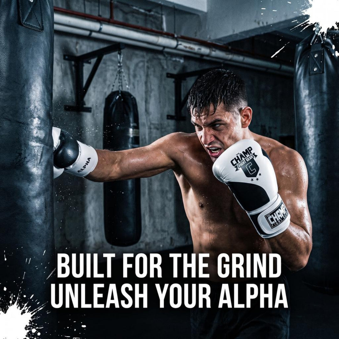 The Champ Fight Gear Alpha Series Boxing Gloves with Wrist Support for Boxing Kickboxing Muay Thai Training or Sparring Punching Bag Mitts