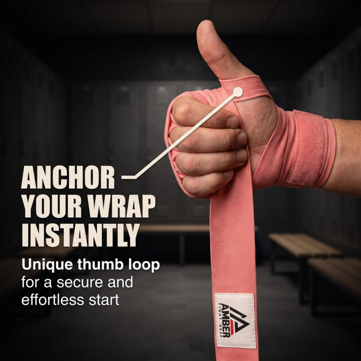 Amber Fight Gear Semi Elastic Professional Hand Wraps with Hook and Loop Closure for Boxing Kickboxing Muay Thai MMA for Men and Women