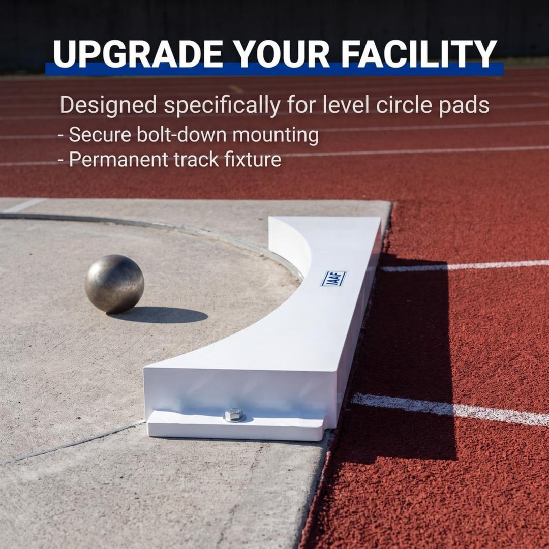 Aluminum Level Pad Shot Put Toe Board, IAAF Certified 4 Inch High Board for Level Circle Pads, Durable &amp; Reliable for Throwing Events, Competition Grade Shot Put Stop Board for Professional Use