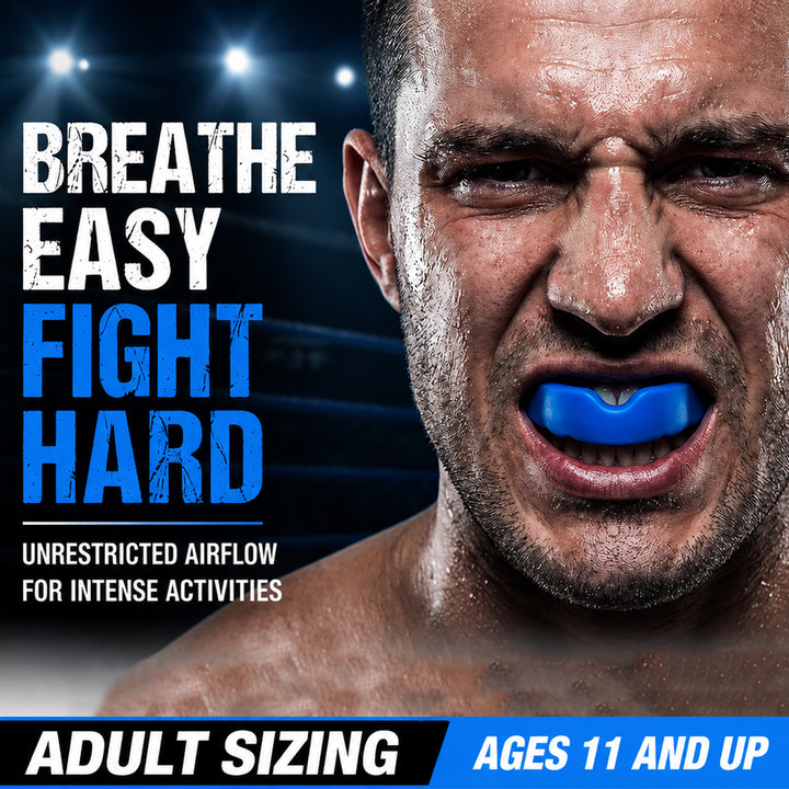 Amber Fight Gear Adult Boil and Wear Mouthguard with Ventilated Case