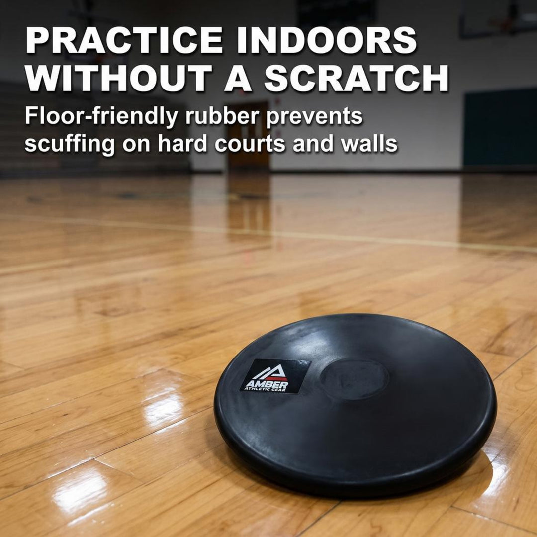 Amber Fight Gear Robust Rubber Discus Durable Training Tool for Beginners &amp; High School Athletes, Floor-Safe Design