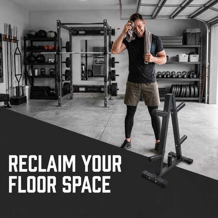 Ultimate Gym Storage Solution: Olympic 2 Plate Weight Rack - Organize, Stabilize, and Maximize Your Home Workouts