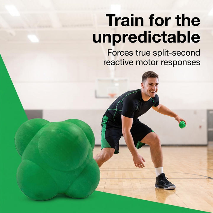 Agility Reaction Ball, 3-Inch Rubber Reflex Trainer, Green