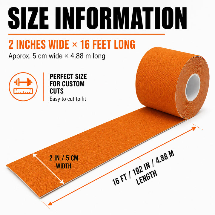 Ultimate Performance Kinesiology Tape: Support, Stabilize, and Recover Best for Athletes and Rehabilitation, 2" x 16ft Orange