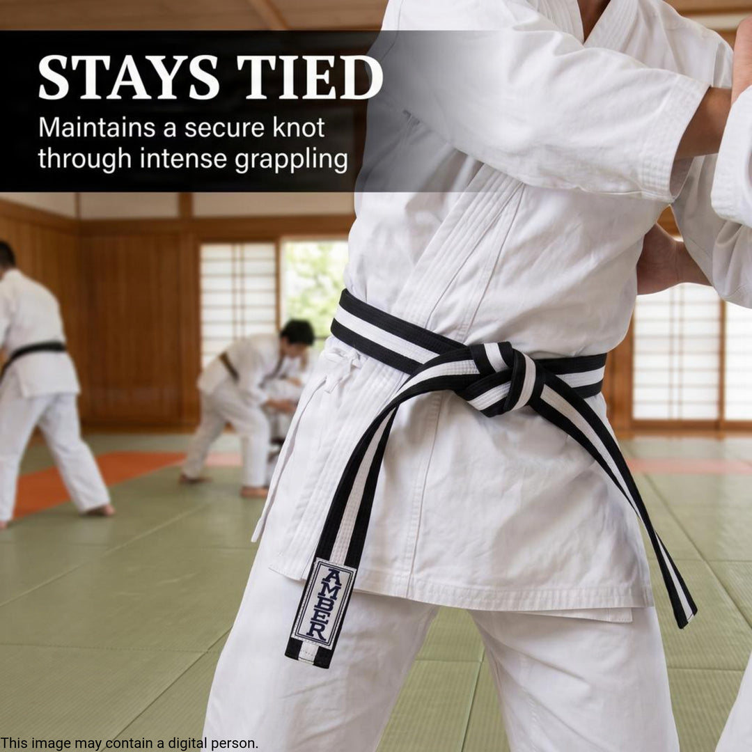 Amber Fight Gear Premium Karate Belt, 100 percent Cotton Canvas Martial Arts Belt for Karate