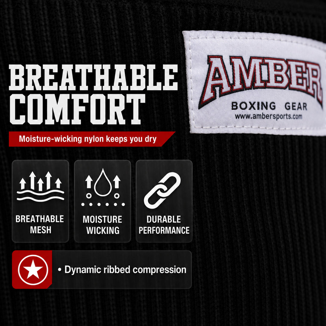 Amber Fight Gear Nylon Ankle Wraps Open Heel Design for Superior Support and Comfort