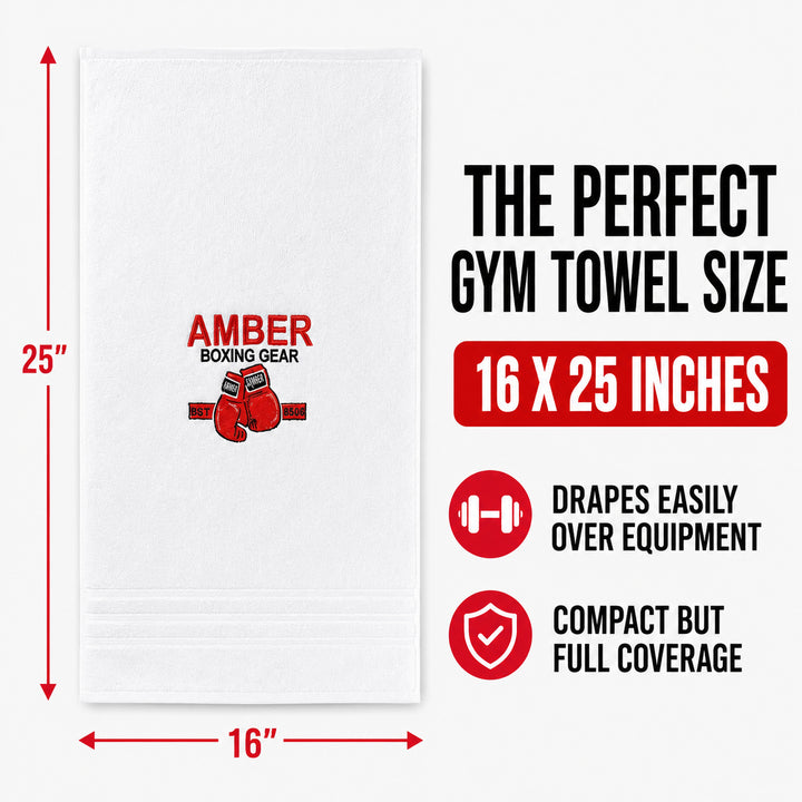 Boxing Workout Towel, Ultra-Soft Terry Cloth, Highly Absorbent, Durable &amp; Odor-Resistant, Quick-Dry, Machine Washable ? Ideal for Boxing, Gym, Sports &amp; Fitness Training ? White, 16 x 25 Inches