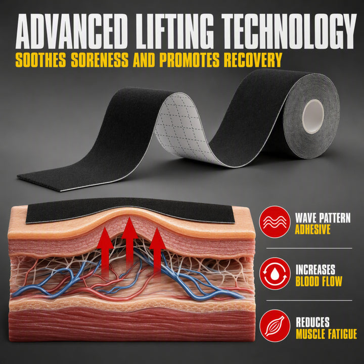 Ultimate Performance Kinesiology Tape: Support, Stabilize, and Recover Best for Athletes and Rehabilitation, 2" x 16ft Black