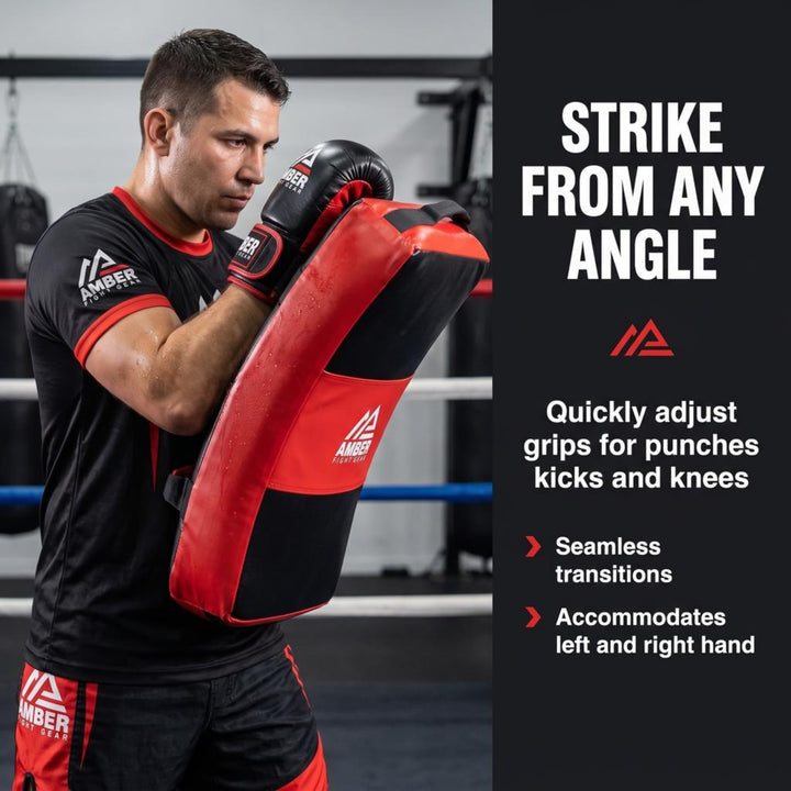 Amber Fight Gear Curved Body Punching Shield Striking Kick Shield for Boxing Punching Pad Muay Thai Training Foot Target Strike Body Shield, MMA, TKD, Martial Arts, Karate Workout 25?x16?x5?