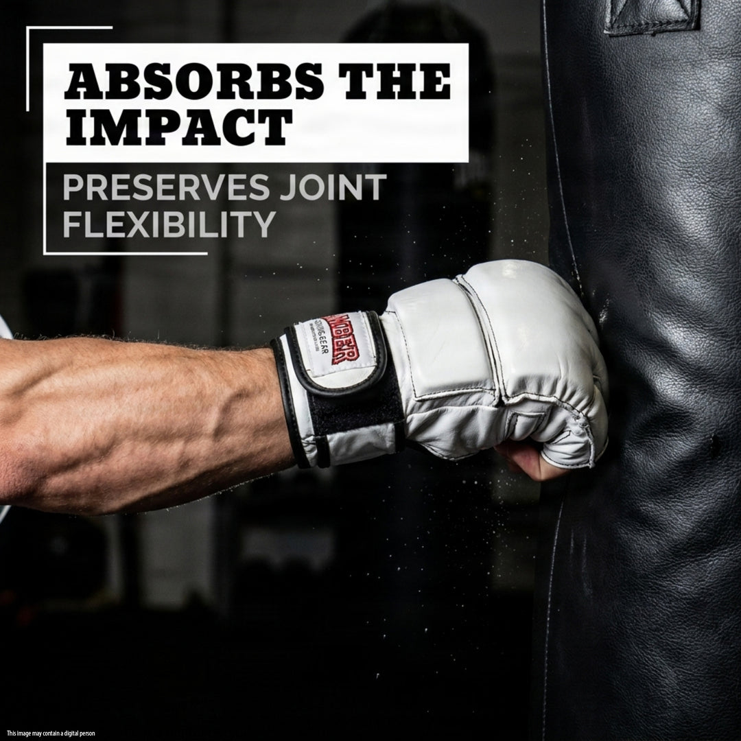 Amber Fight Gear Leather Grappling Gloves with Enhanced Grip &amp; Wrist Support
