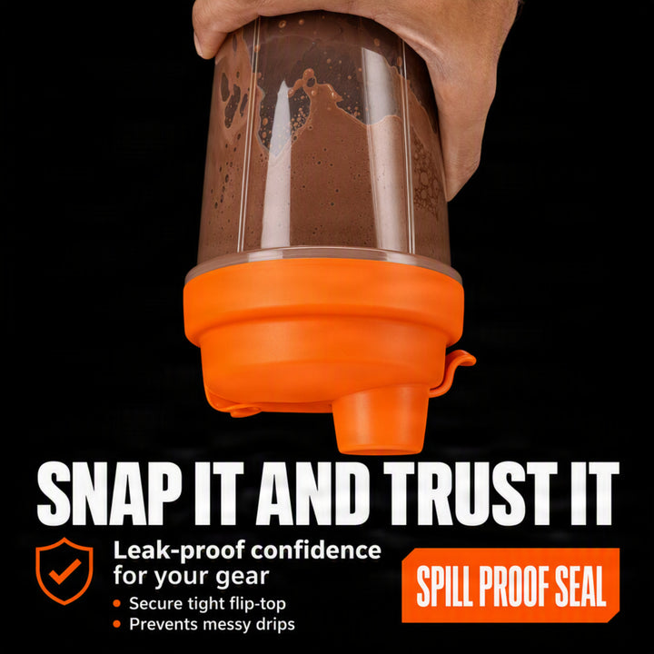 Amber Fight Gear Mini Shaker Glass Protein Bottle, Leak-Proof, Reusable