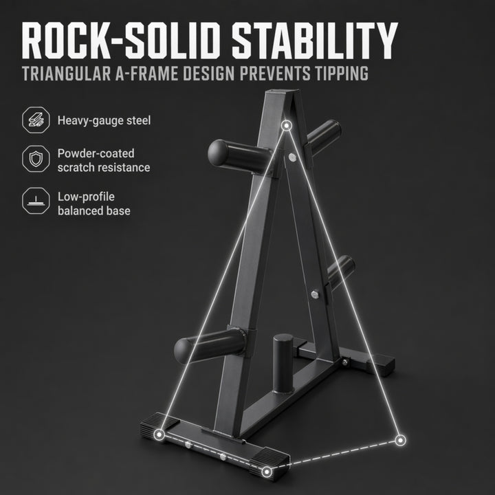 Ultimate Gym Storage Solution: Olympic 2 Plate Weight Rack - Organize, Stabilize, and Maximize Your Home Workouts
