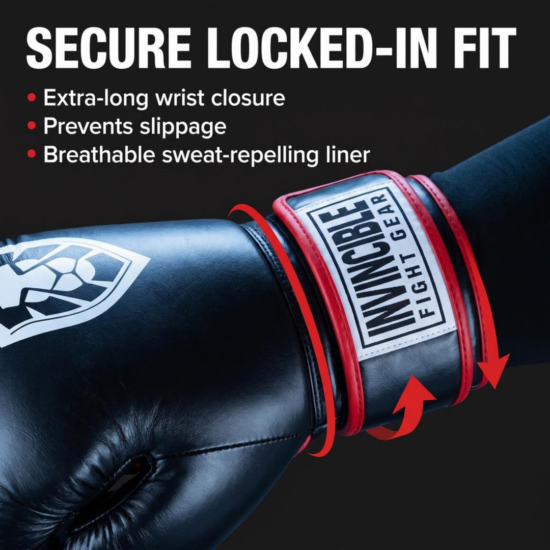 Invincible Fight Gear All Leather Boxing Bag Gloves | Premium Cast Iron Heavy Punching Gloves for MMA, Kickboxing, Muay Thai Sparring | Men &amp; Women Training Equipment | 12oz, 14oz, 16oz