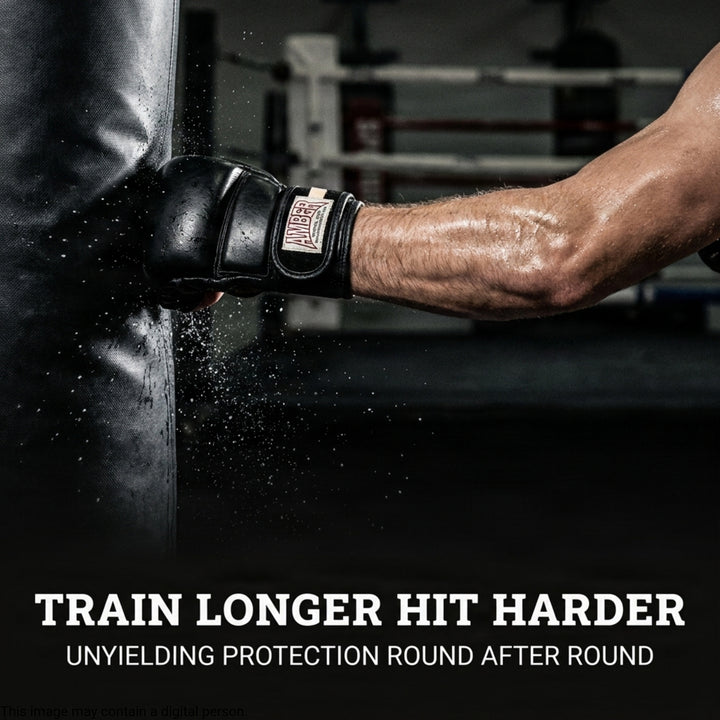 Amber Fight Gear MMA Gel Shock Training Gloves with Leather Construction