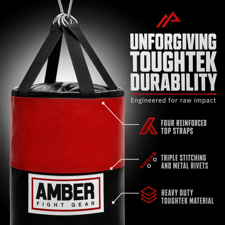 Premium ToughTek Heavy Bag for Boxing, MMA, Muay Thai &amp; Fitness ? Durable Punching Bag for Contact Sports Training, Filled