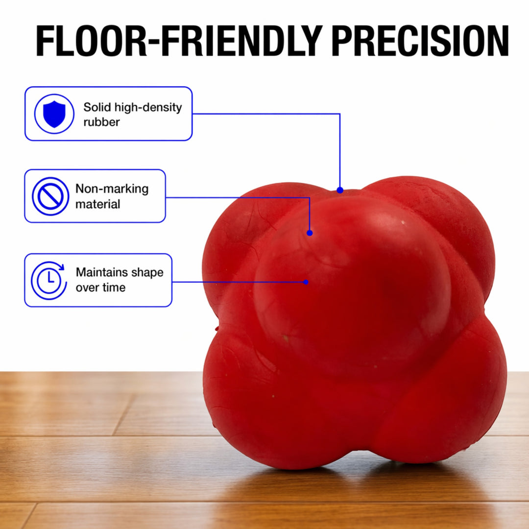 Agility Reaction Ball, 2.5-Inch Rubber Reflex Trainer, Red