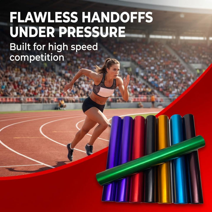 Amber Athletics Gear Aluminum Anodized Adult Relay Batons Set for Athletics Sprints Running Set IAAF Certified (8 Assorted Colors)